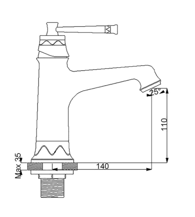 Newarc Pera Basin Faucet Gold