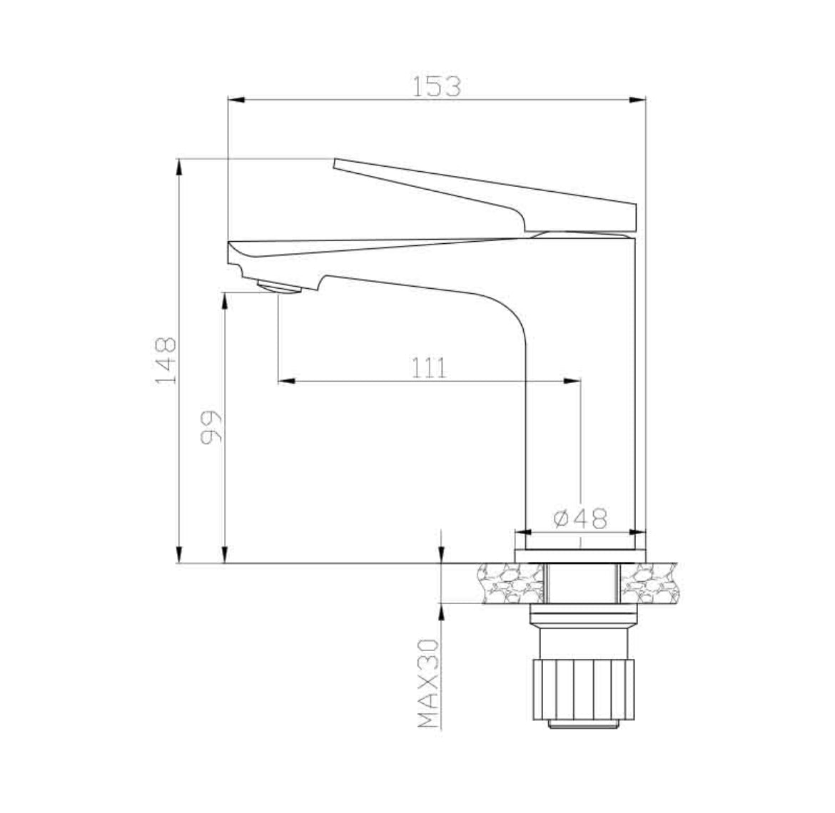 Newarc Next Sink Faucet Chrome