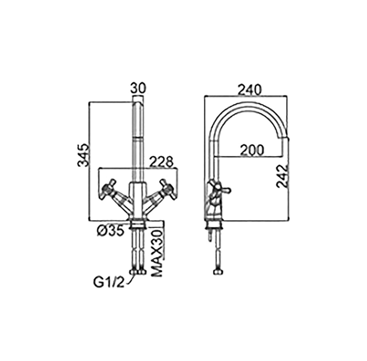Newarc Hexa Sink Faucet - Wortex