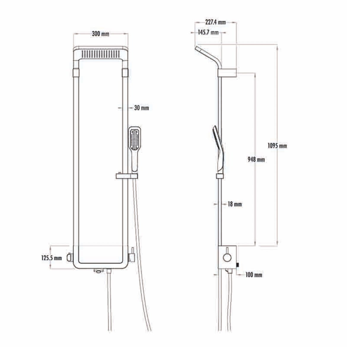 Newarc Shower Unit with step Faucet - Wortex